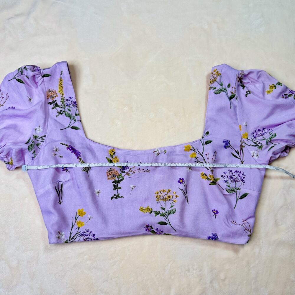 Showpo Artemis Crop Top Lavender Women’s 10 NWT Cottagecore Coquette Botanical - Picture 6 of 16